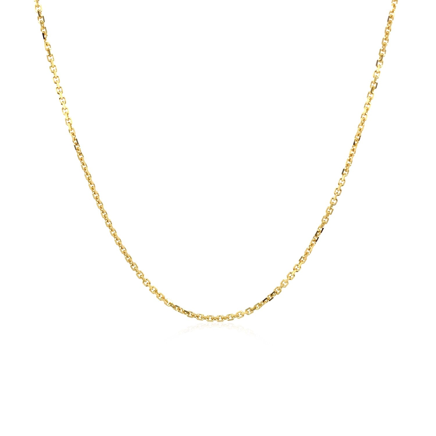 10k Yellow Gold Adjustable Cable Chain (1.10 mm) in a sleek high-contrast midnight luxury editorial style